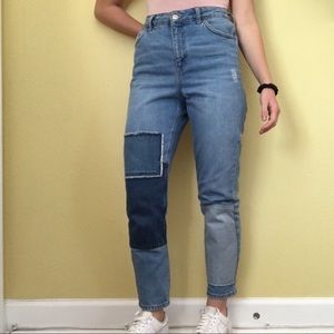 Denim-patched High Waisted Jeans // W30 L30